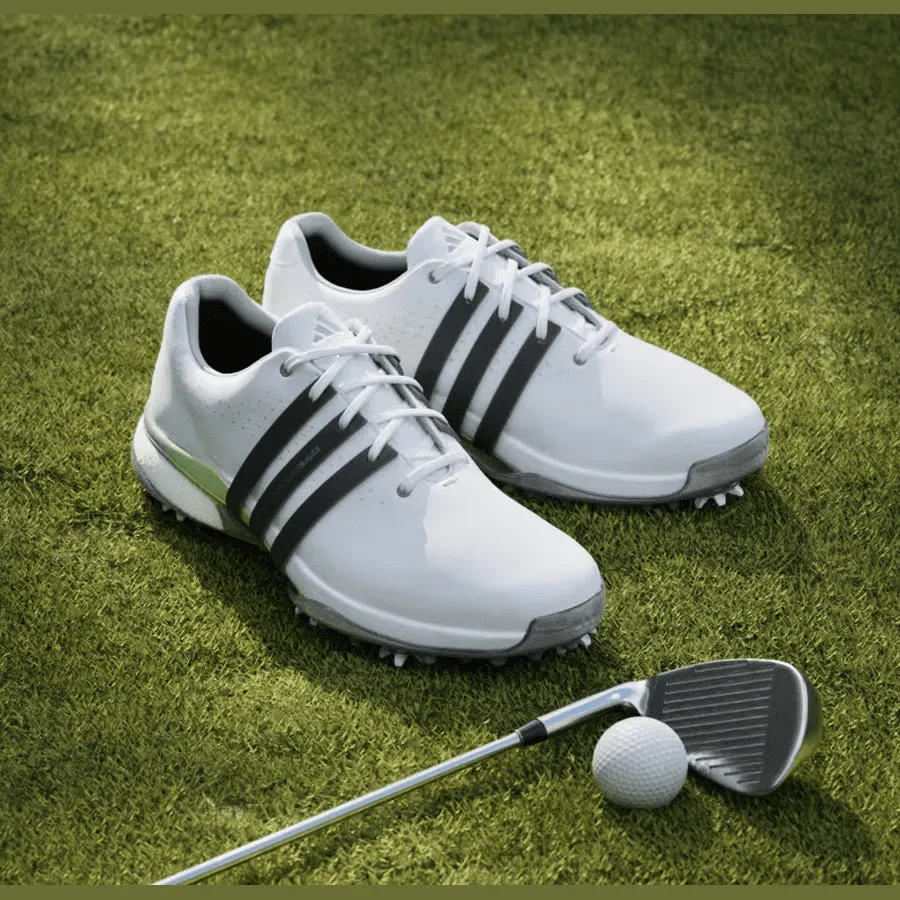 Adidas Tour360 24 Mens Golf Shoes - Enhanced Comfort in White, Stylish and Performance-Driven