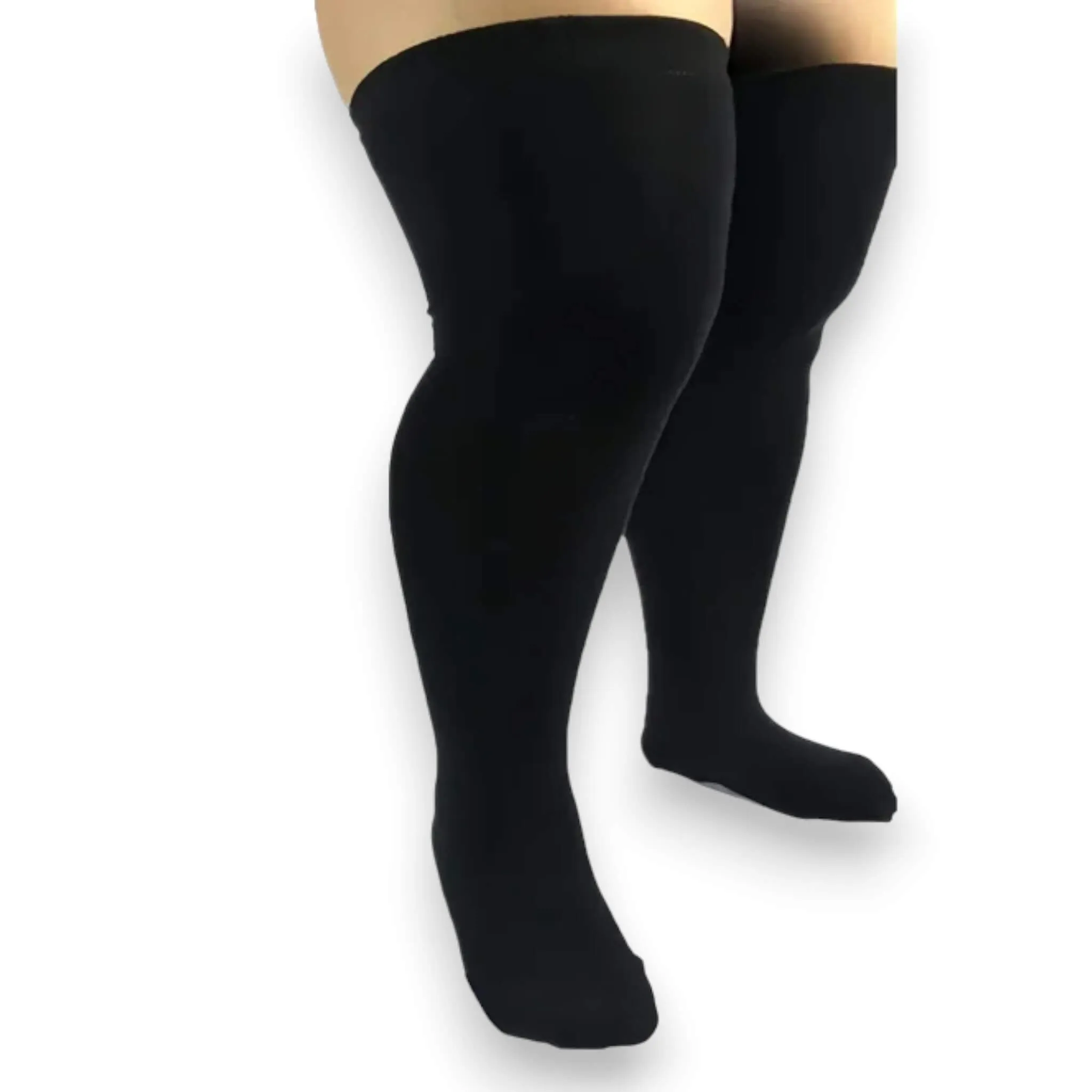 Black Opaque Over The Knee Stocking Socks