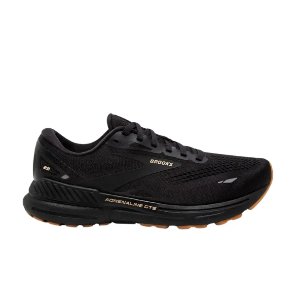 Brooks Mens Adrenaline GTS 23 Running Shoes in Black, Cream, and Biscuit Colors