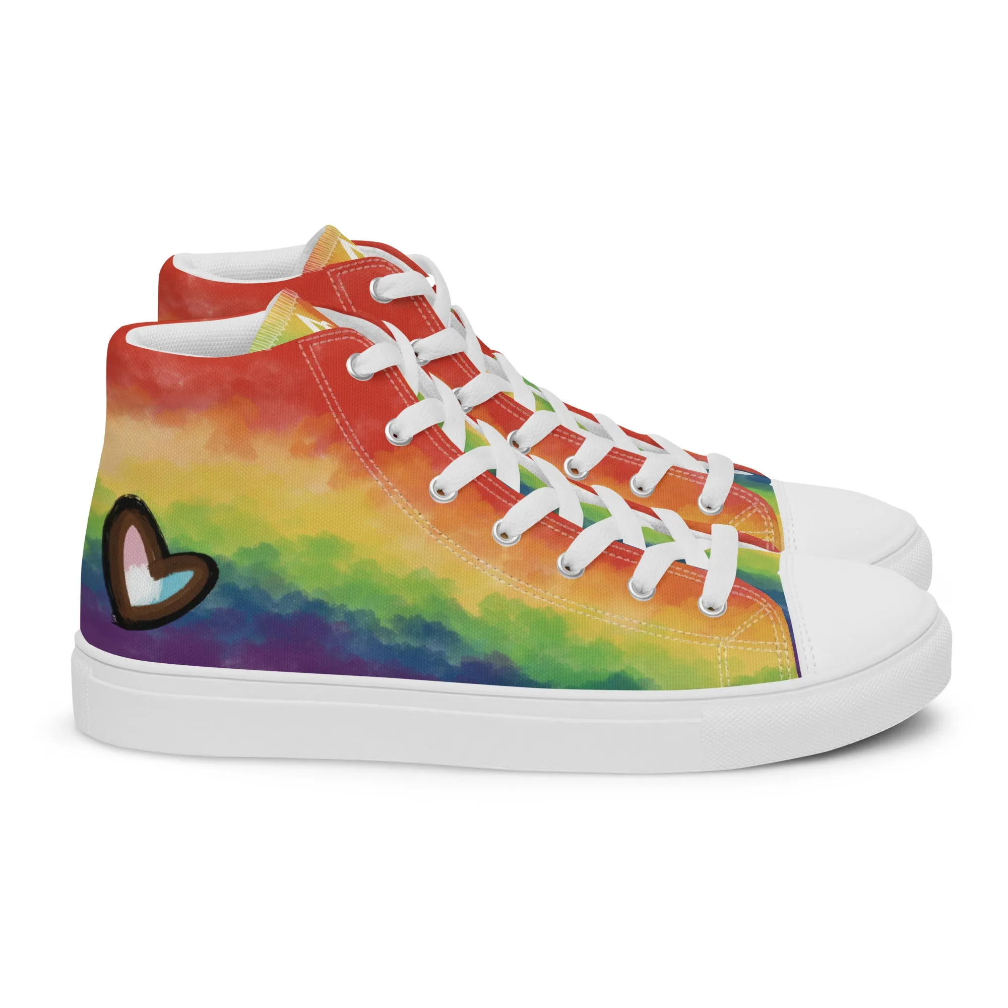 Cloudy Inclusive Pride High Top Canvas Shoes (Masc Sizing)