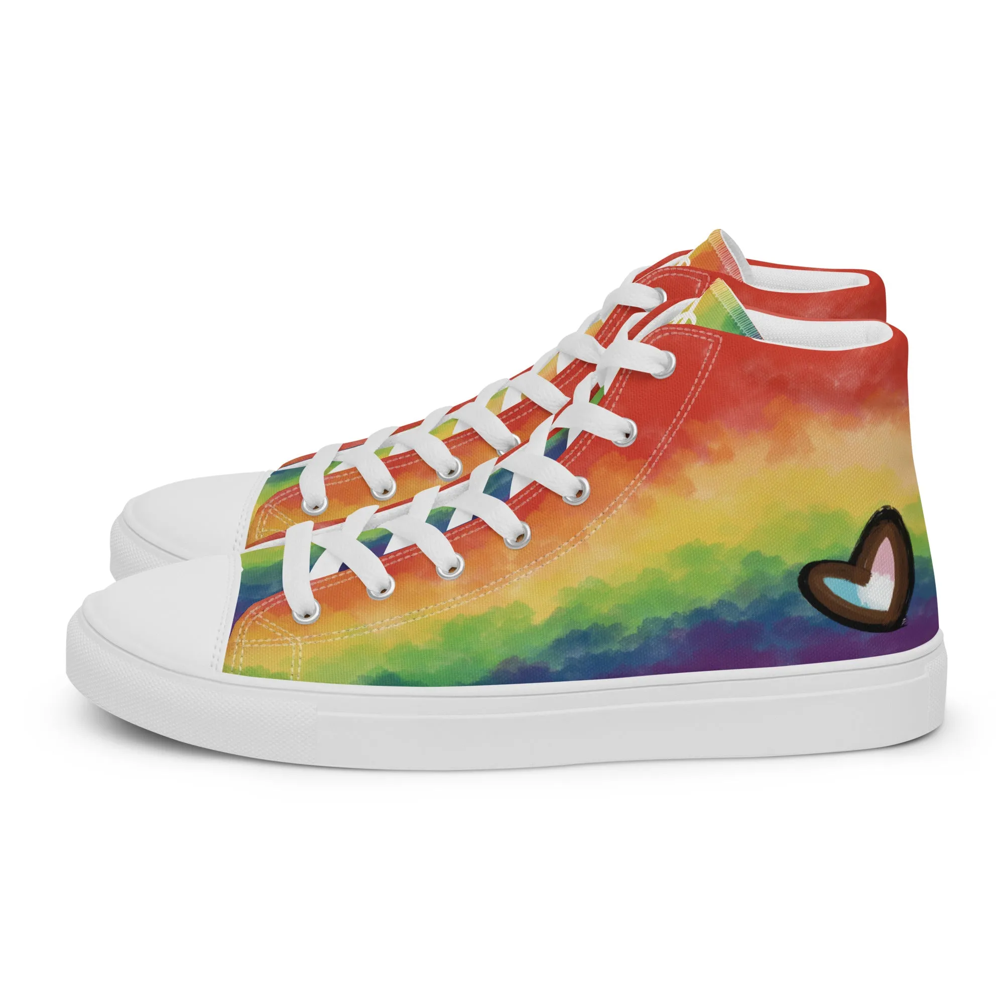 Cloudy Inclusive Pride High Top Canvas Shoes (Masc Sizing)