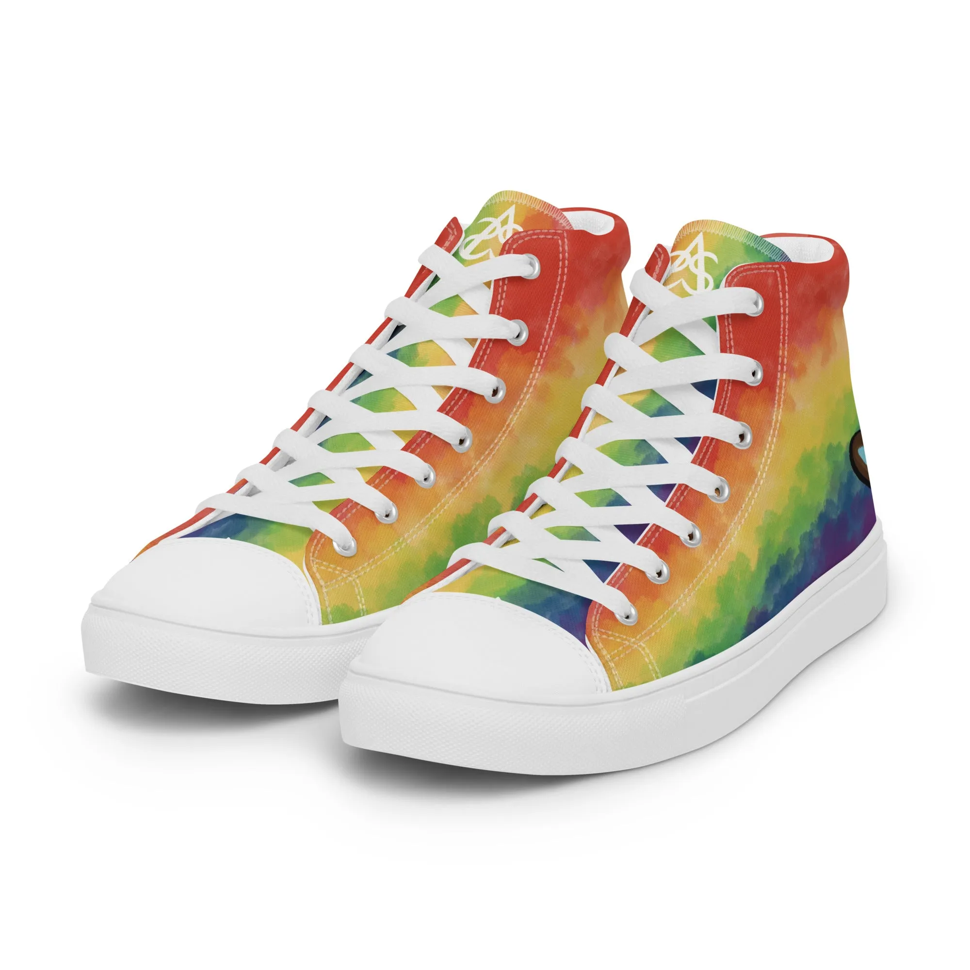 Cloudy Inclusive Pride High Top Canvas Shoes (Masc Sizing)