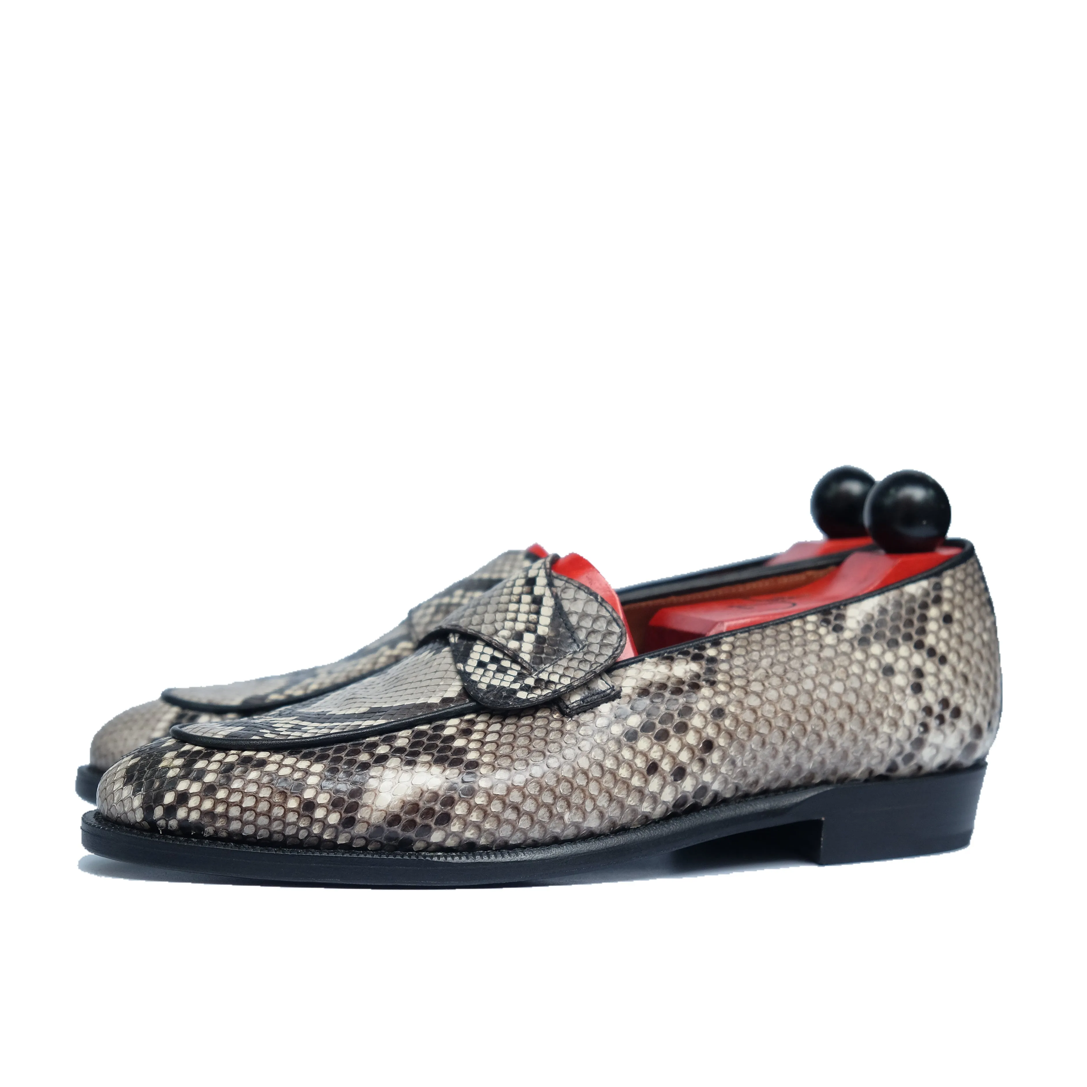 Francois - MTO - TMG Last - Genuine Python / Black Calf - Single Leather Sole