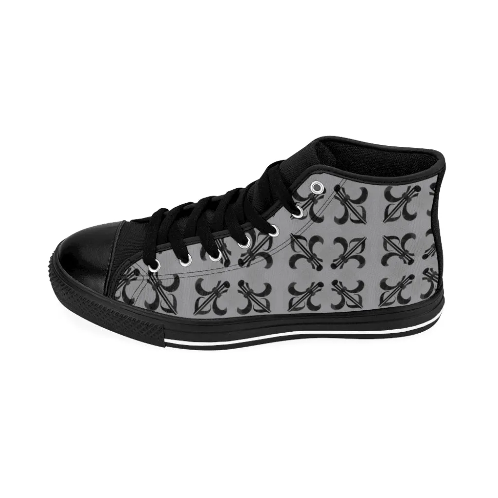 Grey Lattice Women's high tops