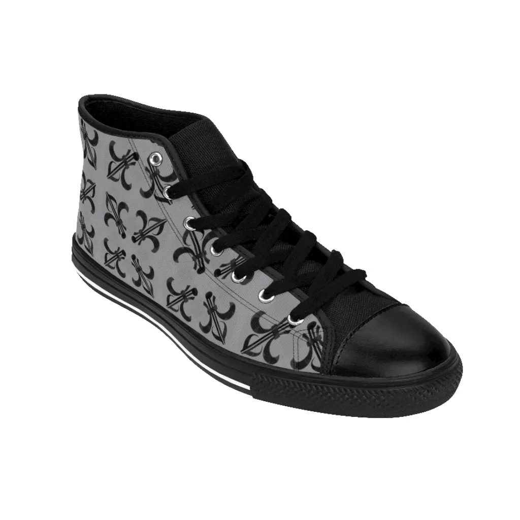 Grey Lattice Women's high tops