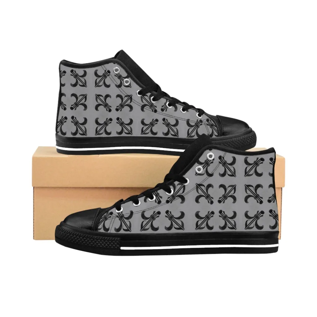 Grey Lattice Women's high tops