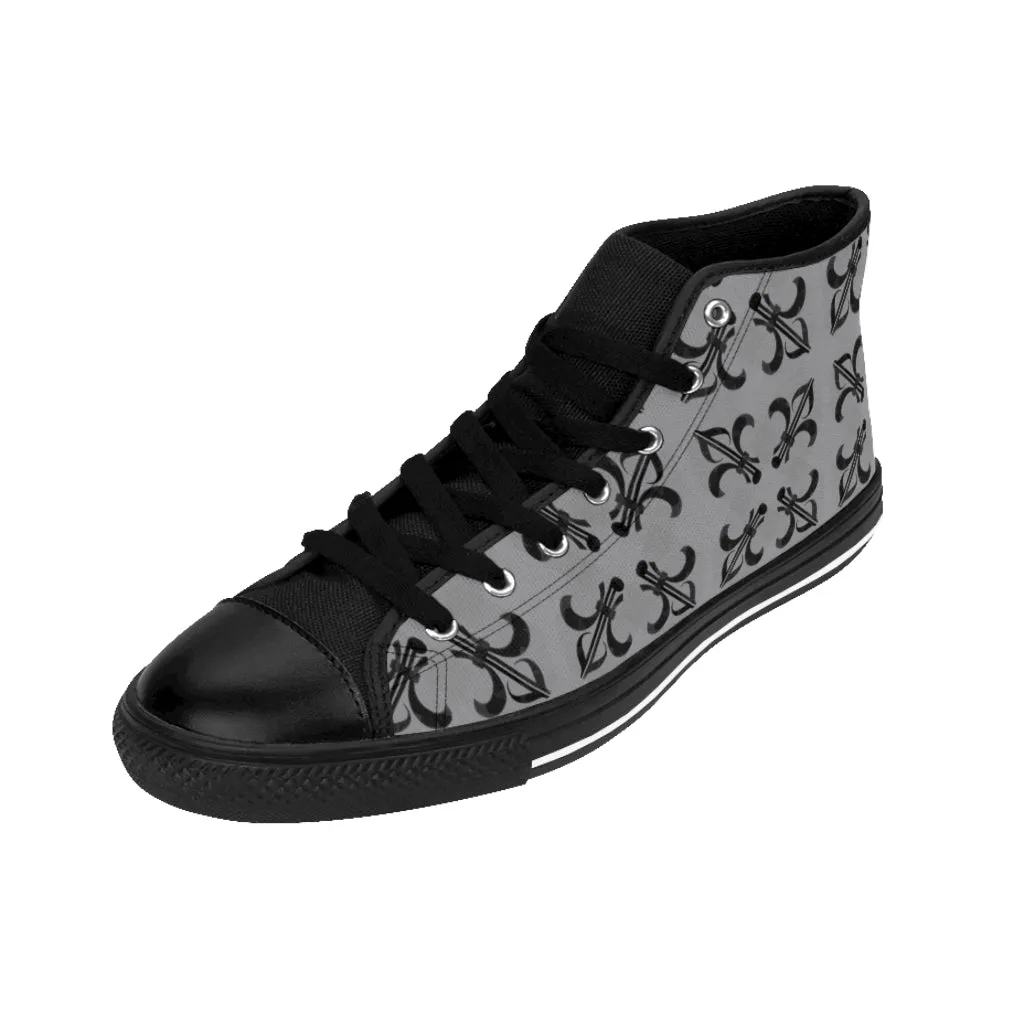 Grey Lattice Women's high tops