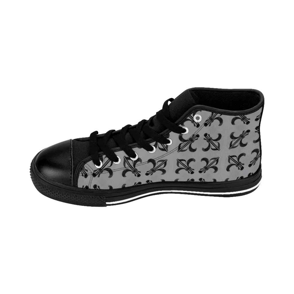 Grey Lattice Women's high tops