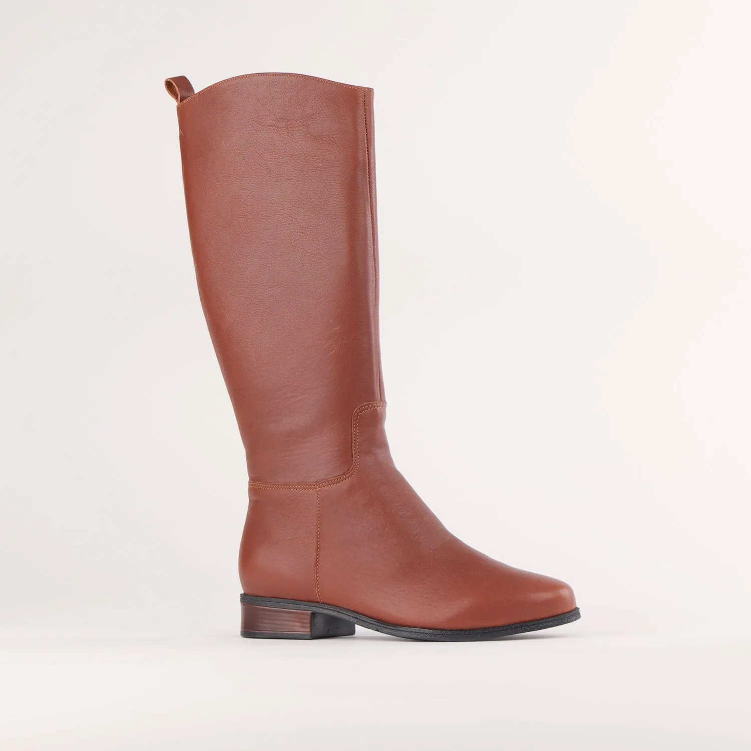 Knee High Flat Boot in Chestnut - 12610