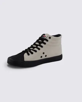 Leather Suede High Top Sneakers Bone