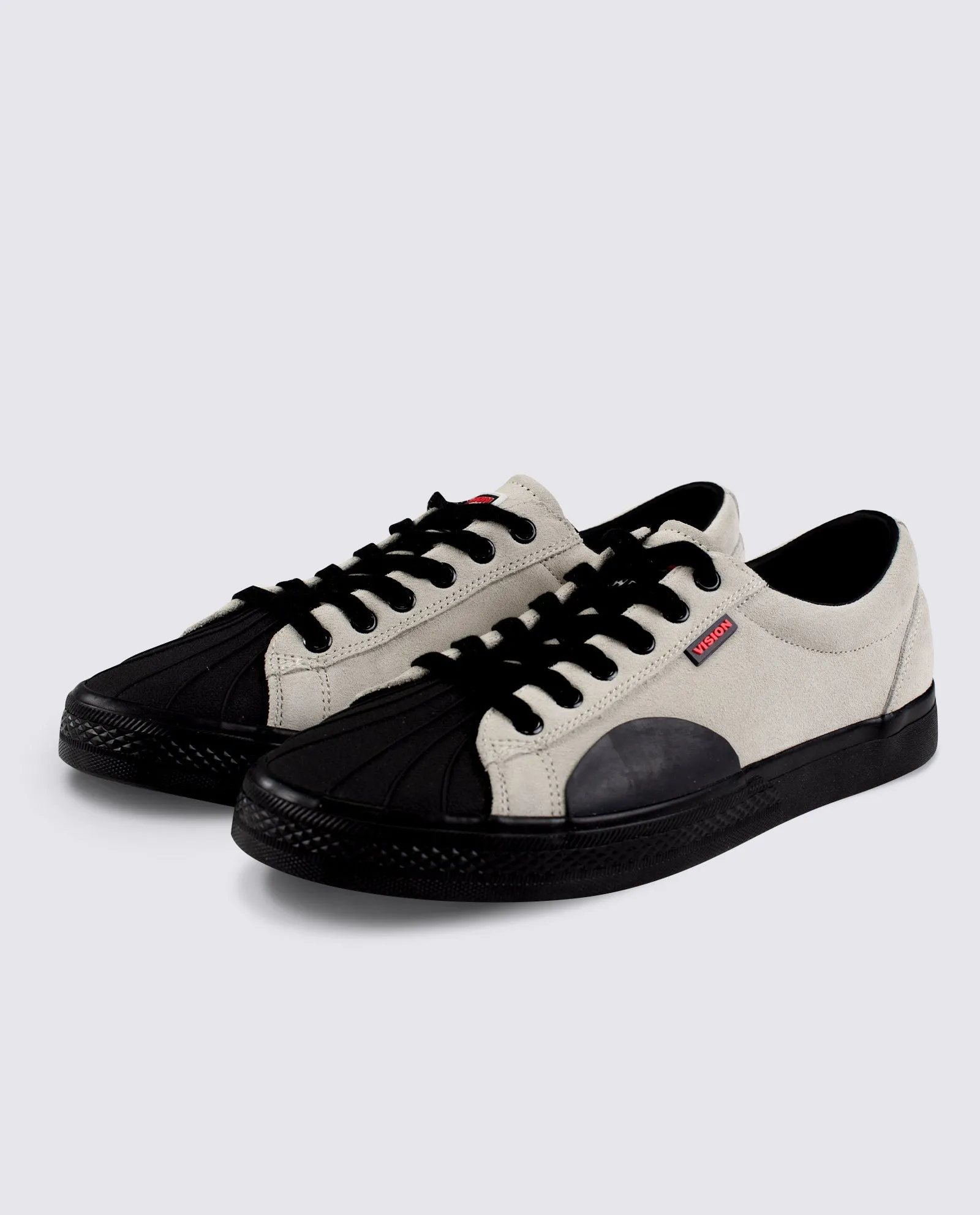 Leather Suede Low Top Sneakers Bone