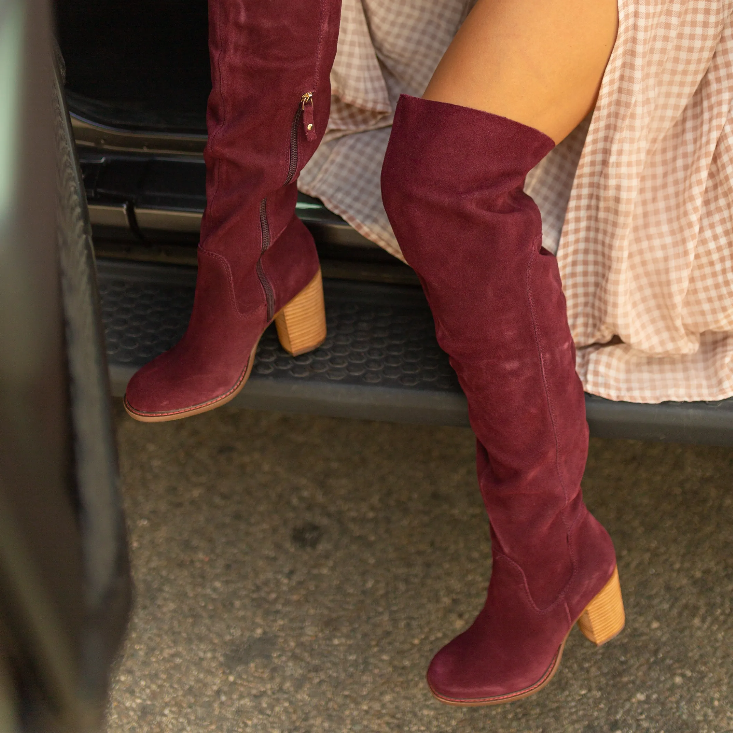 Logan Garnet Over The Knee Boots