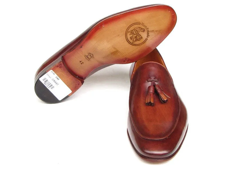 Paul Parkman Brown Leather Tassel Loafer