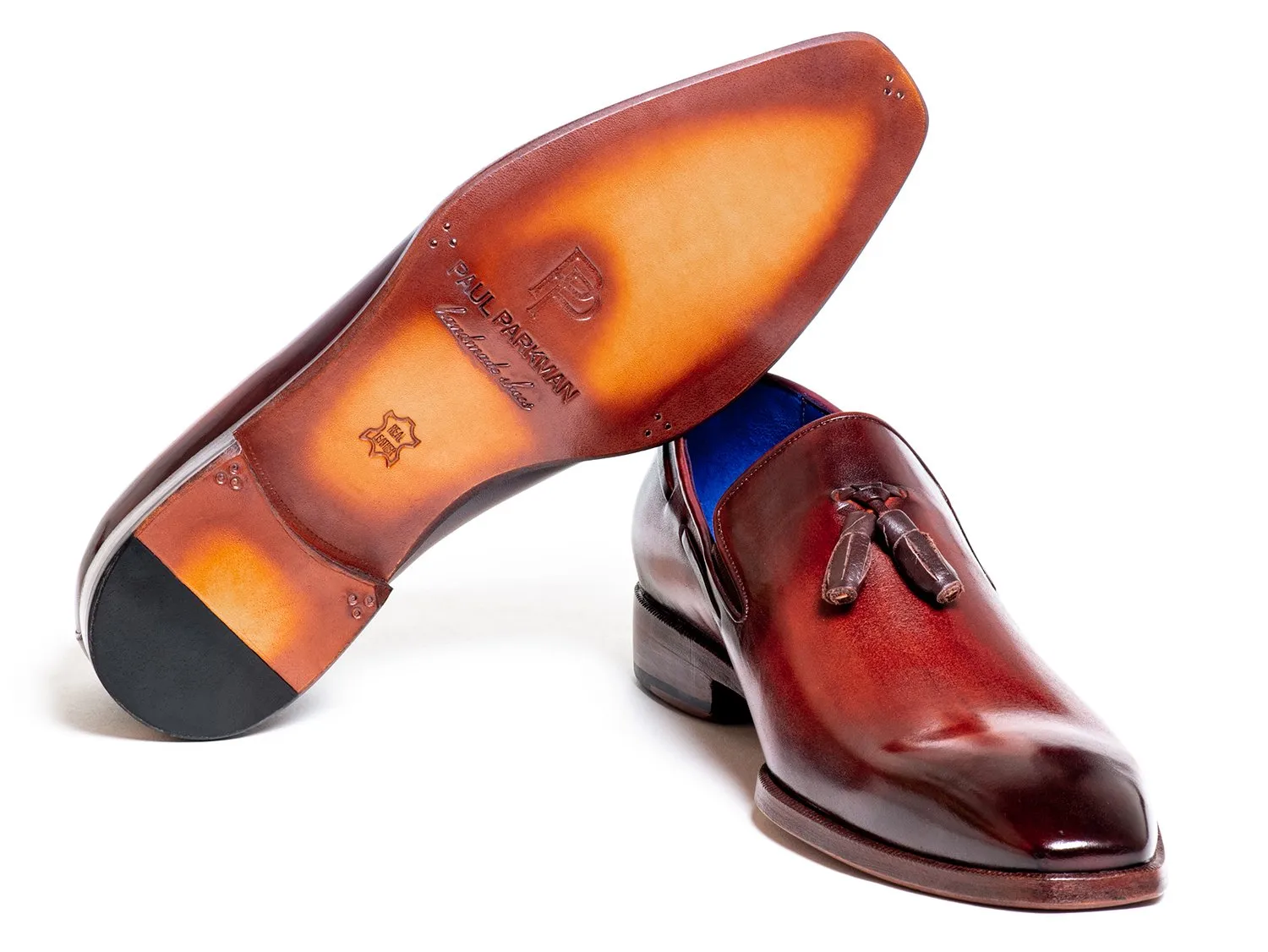 Paul Parkman Garnet Brown Tassel Loafers