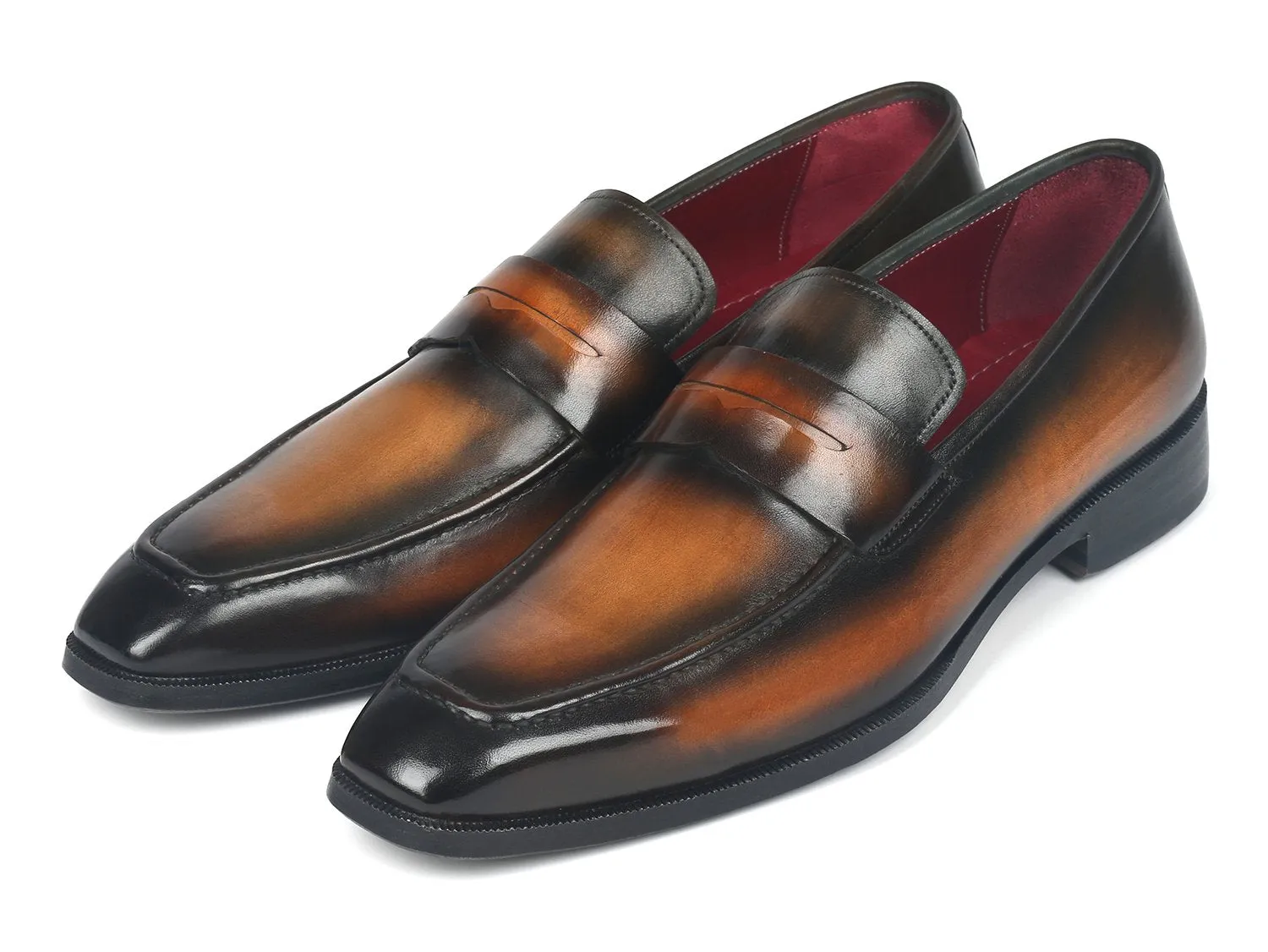 Paul Parkman Olive Brown Penny Loafers