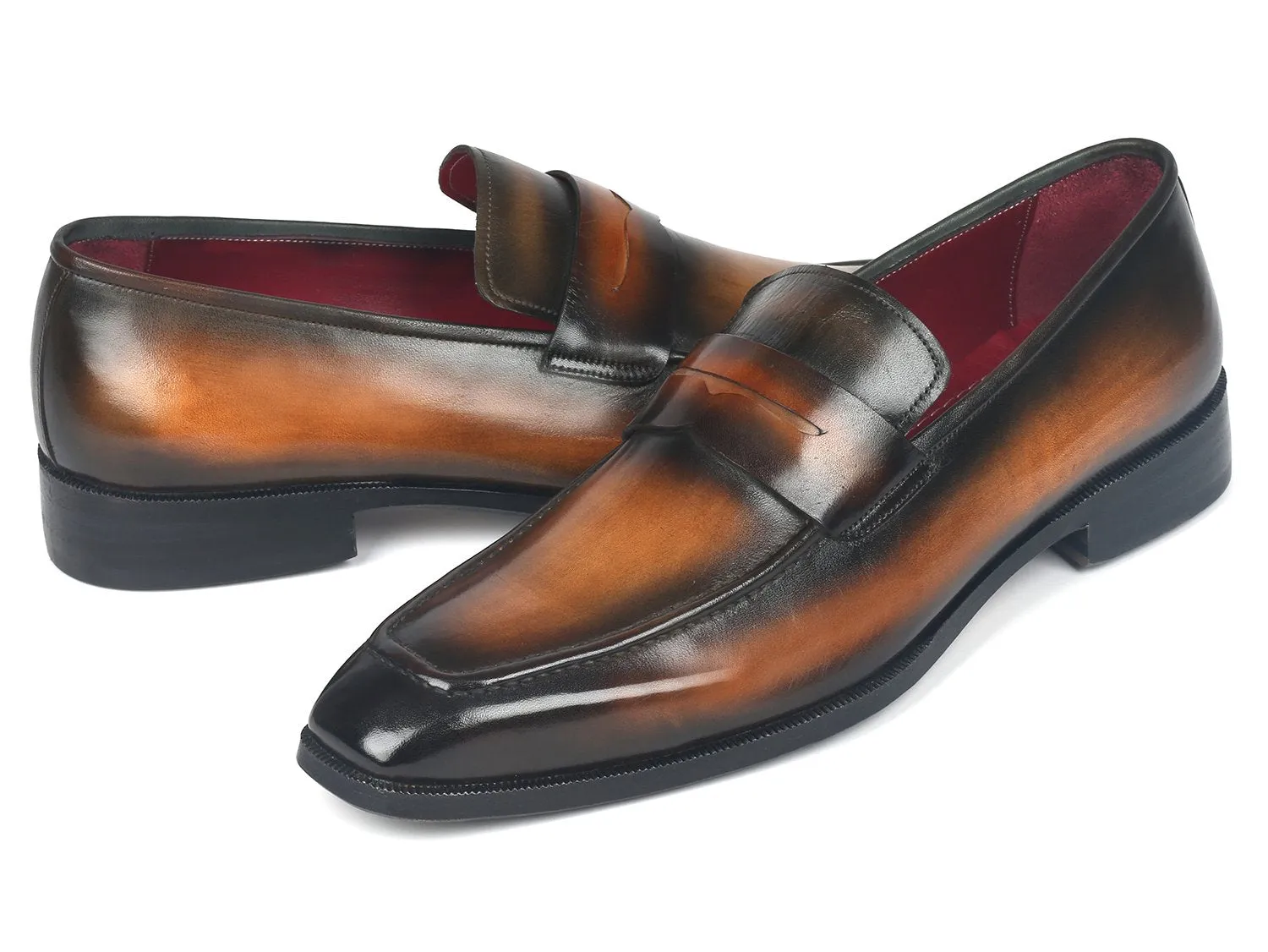 Paul Parkman Olive Brown Penny Loafers