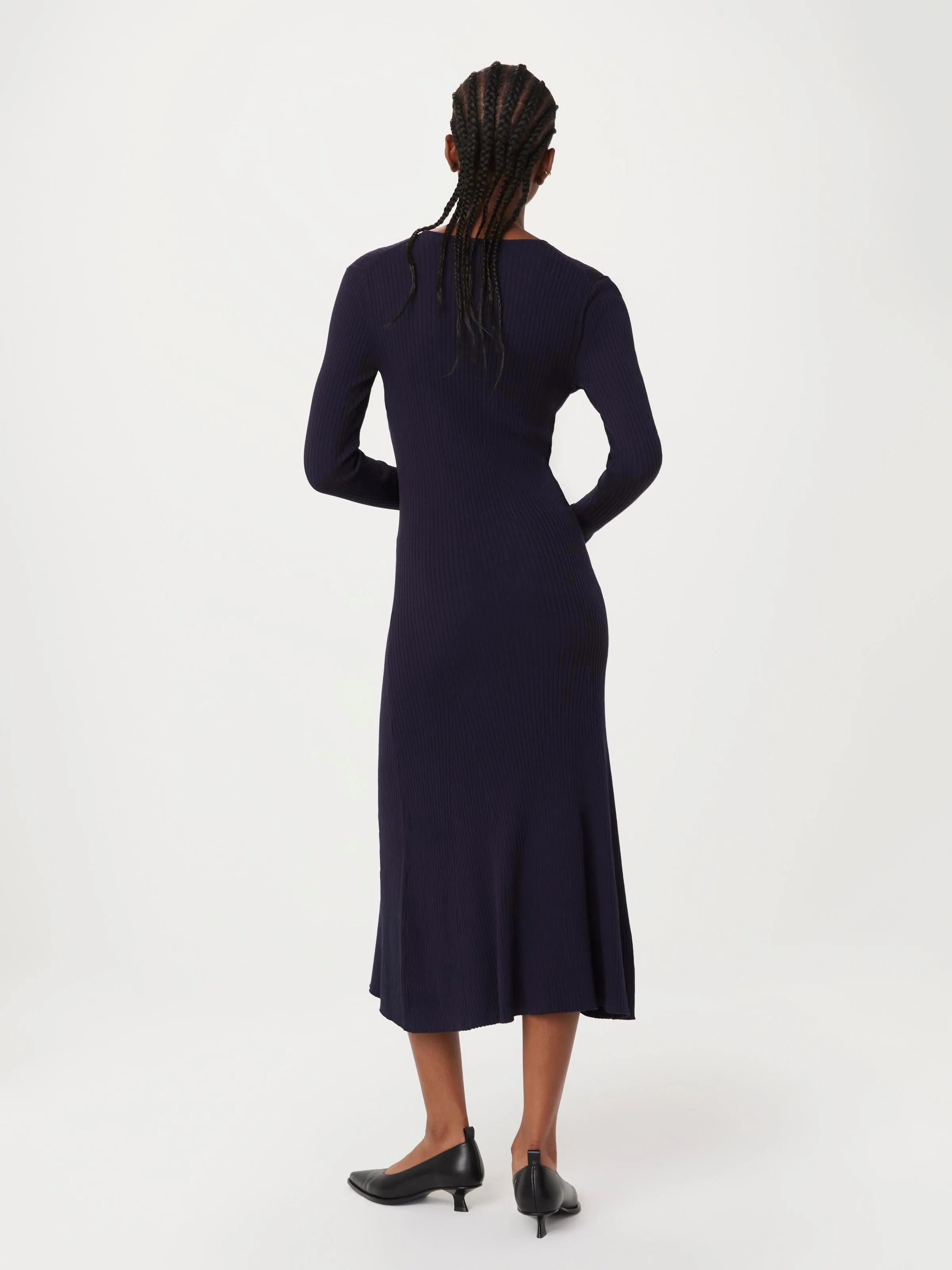 The Ribbed Maxi Dress in Space Blue