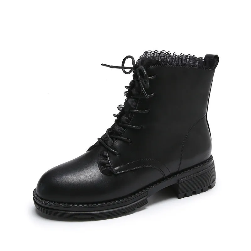 Women's Lace-up Boots Platform Short Martin Boots