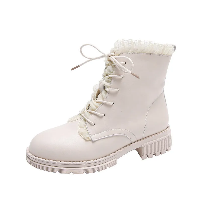 Women's Lace-up Boots Platform Short Martin Boots